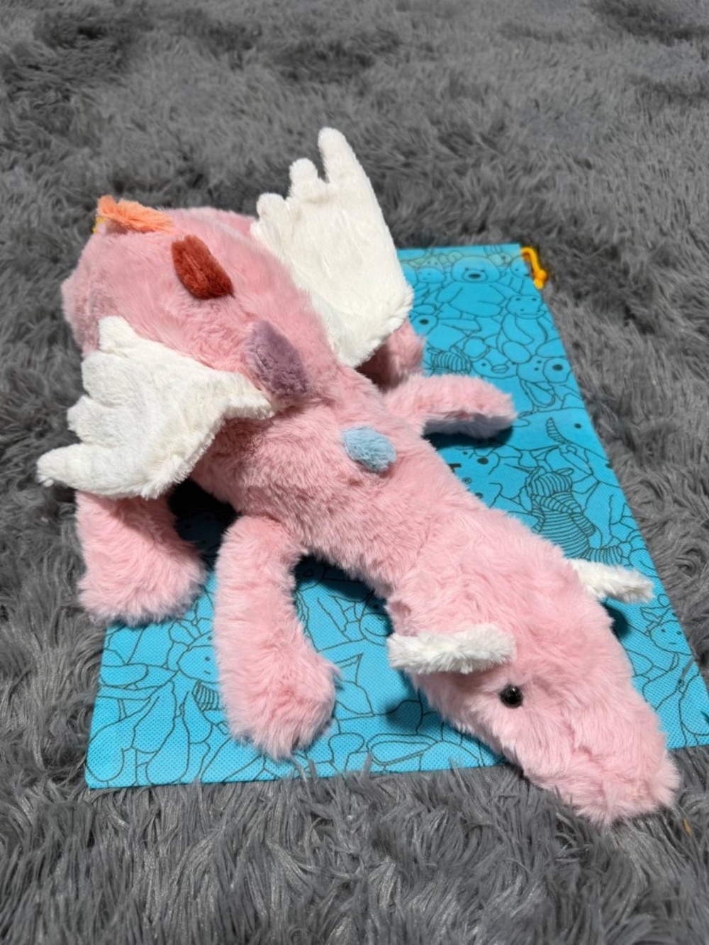 Pink Jellycat Duskrise Dragon plush size large